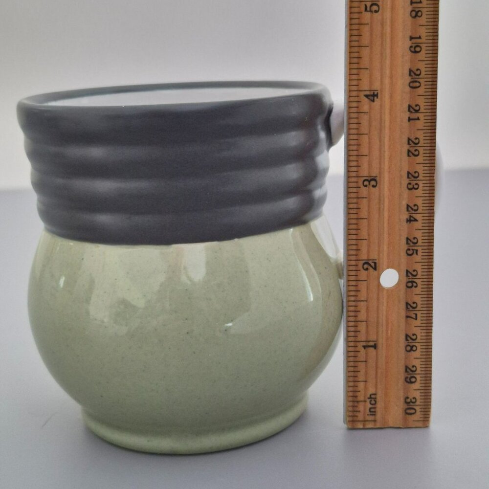 Pfaltzgraff Sphere Stoneware Mug Set of 2, Charcoal Gray & Green Modern Design - Picture 7 of 8